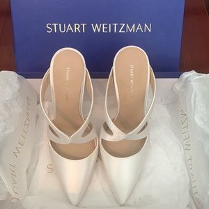 Stuart Weitzman Women’s White Mariposa Mules (Size 5.5)